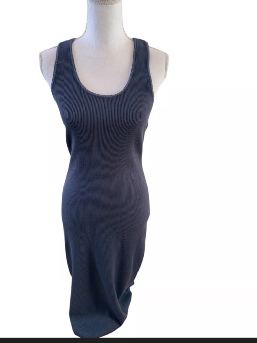 House of Harlow 1960 Navy Ribbed Maxi Tank Dress